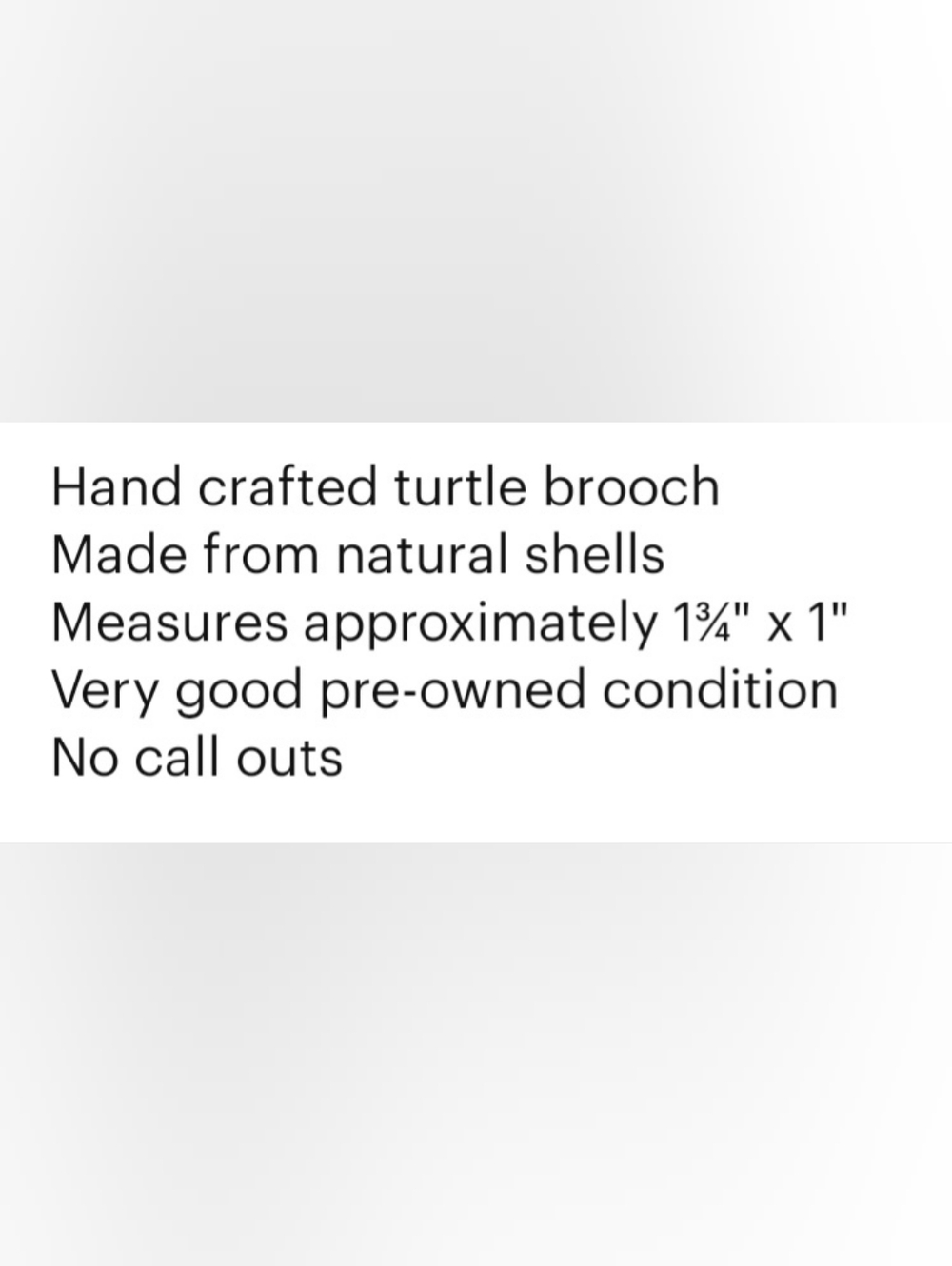 Shell Brooch - Turtle Handmade 1¾" X 1"  Wacky Item - Picture 5 of 5